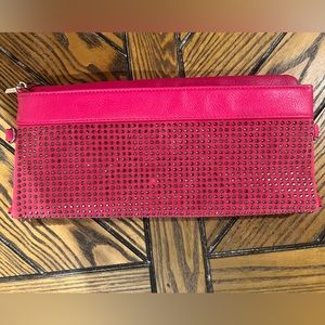 FREE ADD ON- Pink & Silver Rhinestone Clutch